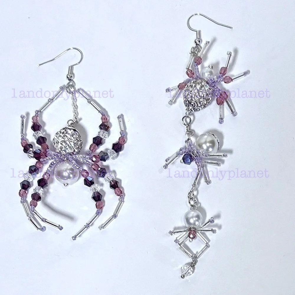🌹HP🌹LAST 1– NEW Rhinestone Diamond & Amethyst Party Spider Drop Earring